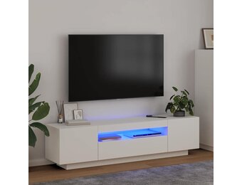 vidaXL TV-meubel Wit met LED - 160x35x40cm - 59% Korting