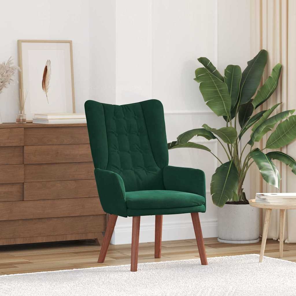 VidaXL Fluweel Ontspanningsstoel Donkergroen - 34% Korting!