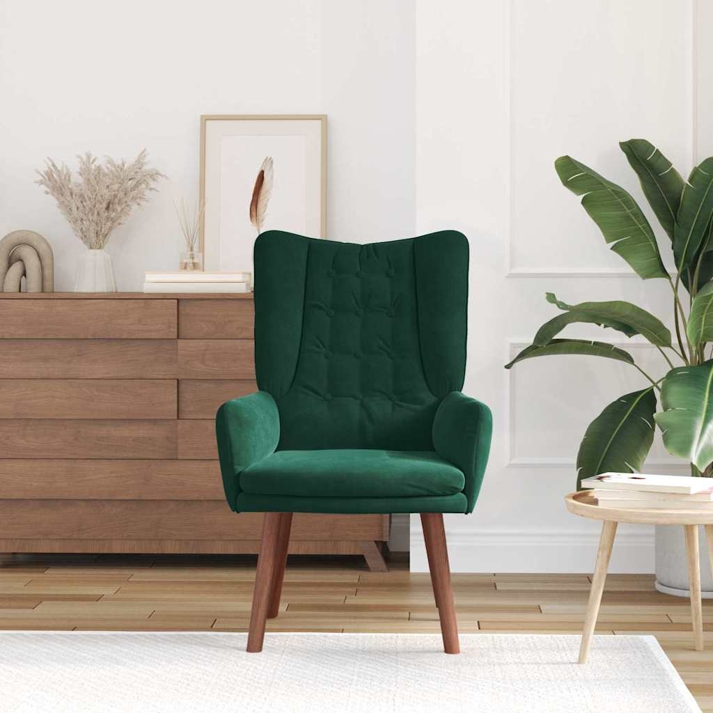 VidaXL Fluweel Ontspanningsstoel Donkergroen - 34% Korting!