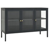 vidaXL Dressoir Staal & Glas Antraciet - 34% Korting!