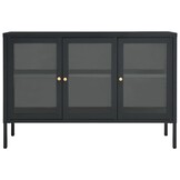 vidaXL Dressoir Staal & Glas Antraciet - 34% Korting!