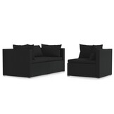 vidaXL 3-delige Loungeset Zwart - 47% Korting