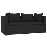 vidaXL 3-delige Loungeset Zwart - 47% Korting