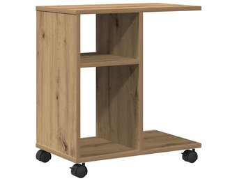 vidaXL Bijzettafel met Plank Eikenkleurig - 30% Korting