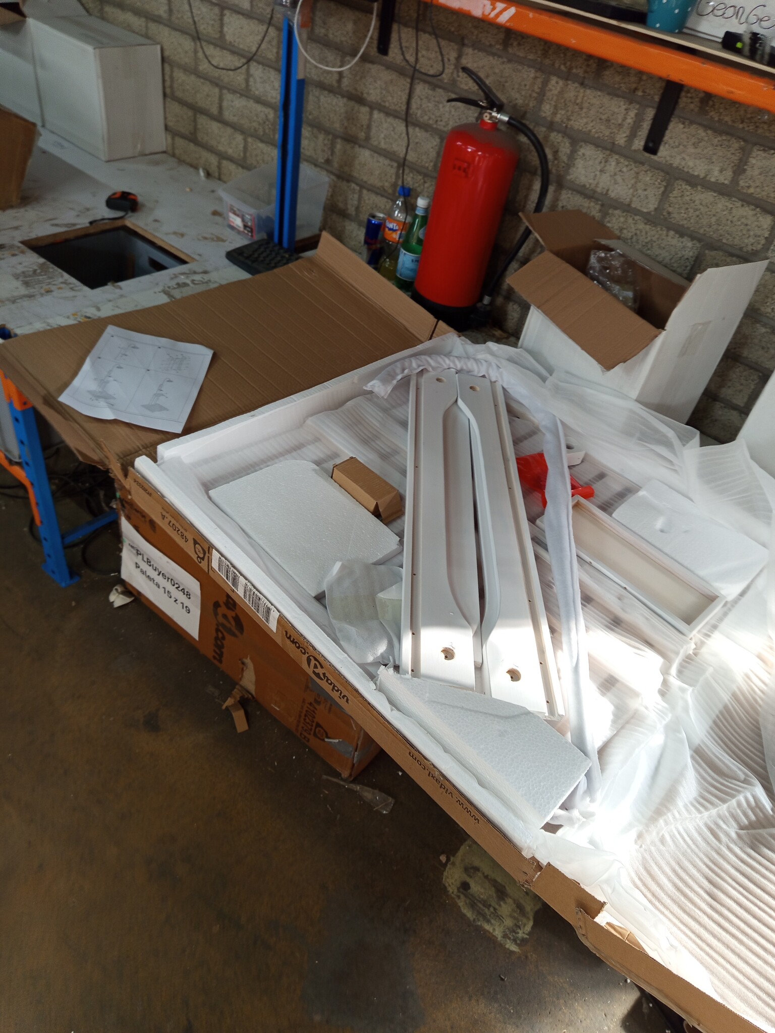 vidaXL Buitendouche hout wit