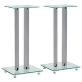 2x Speakerstandaarden Gehard Glas & Aluminium (58% Korting)