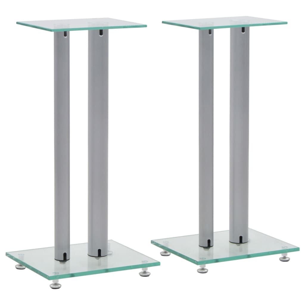 2x Speakerstandaarden Gehard Glas & Aluminium (58% Korting)