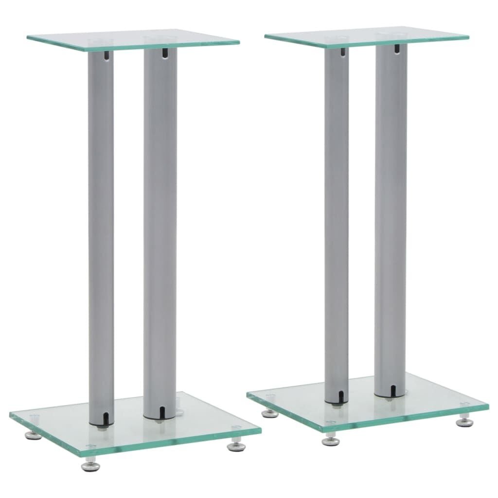 2x Speakerstandaarden Gehard Glas & Aluminium (58% Korting)