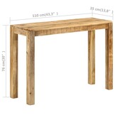 vidaXL Wandtafel Ruw Mangohout - 110x35x76 cm - 34% Korting!