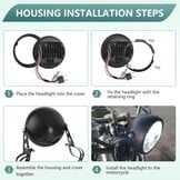 Zwarte Koplamp Behuizing 5.75" Motor - 57% Korting