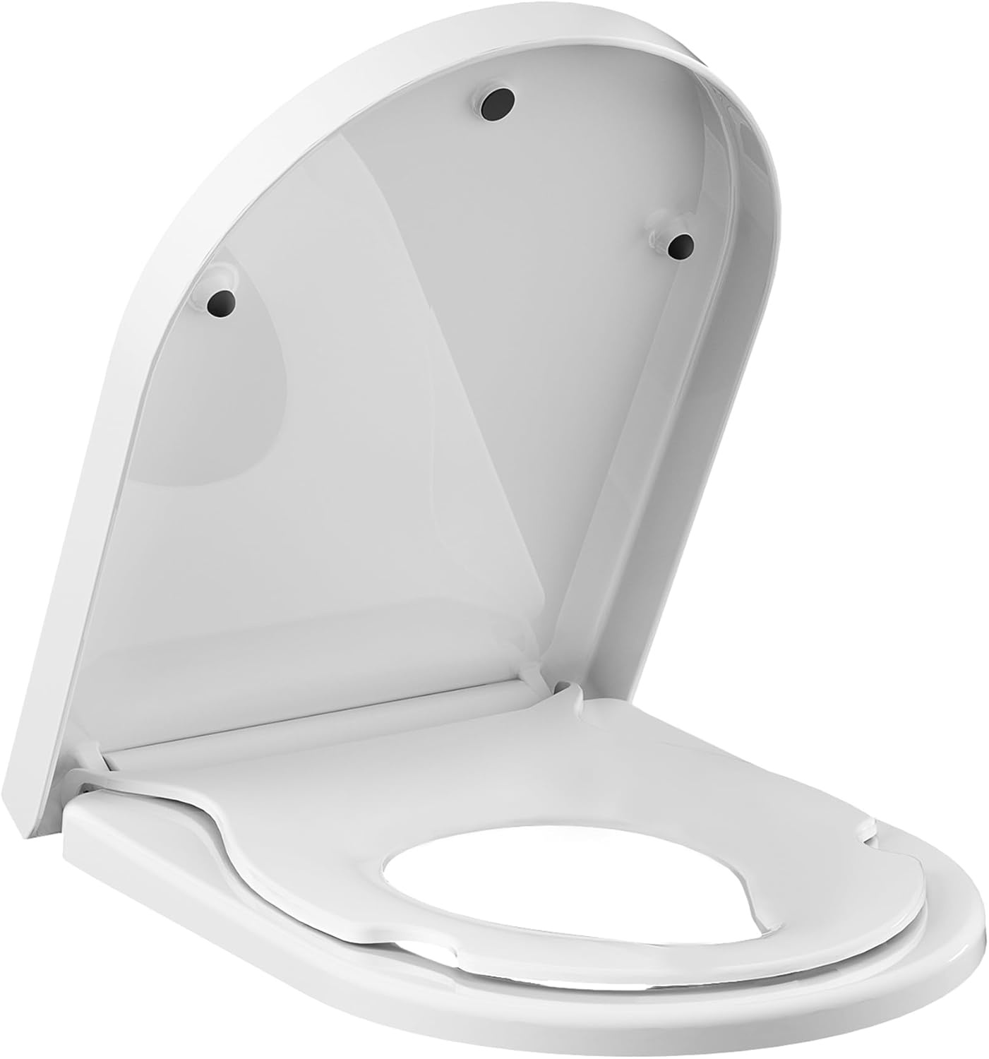 D-vorm Witte Toiletbril met Kinderzitting & Soft Close - 33% Korting