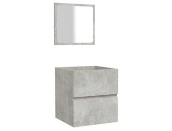 vidaXL Badkamerkast met spiegel bewerkt hout betongrijs