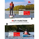 Abahub SUP & Kajak Peddel Aluminium - Verstelbaar 173-213cm (27% Korting)