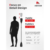 Abahub SUP & Kajak Peddel Aluminium - Verstelbaar 173-213cm (27% Korting)