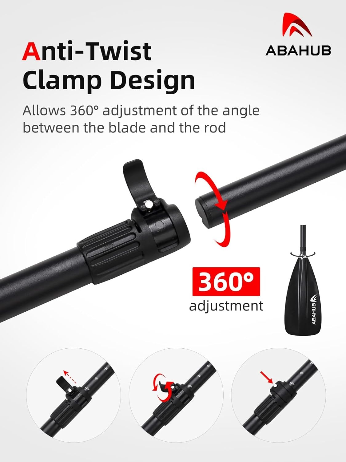 Abahub SUP & Kajak Peddel Aluminium - Verstelbaar 173-213cm (27% Korting)