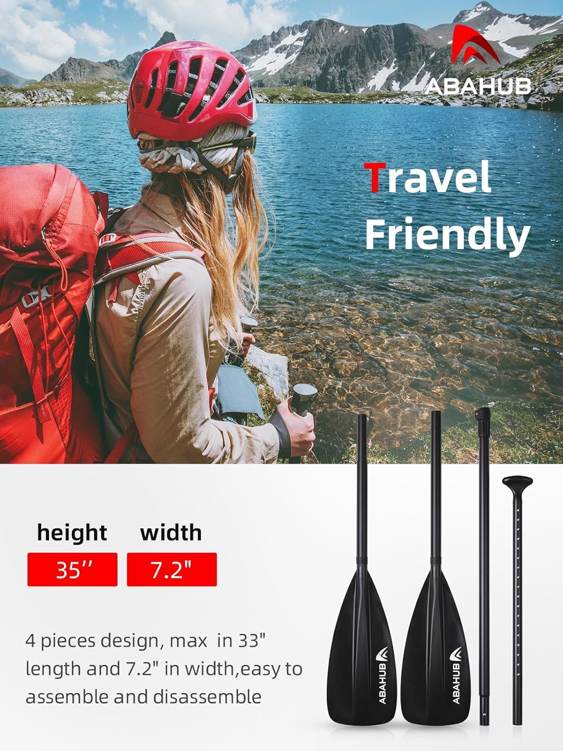 Abahub SUP & Kajak Peddel Aluminium - Verstelbaar 173-213cm (27% Korting)