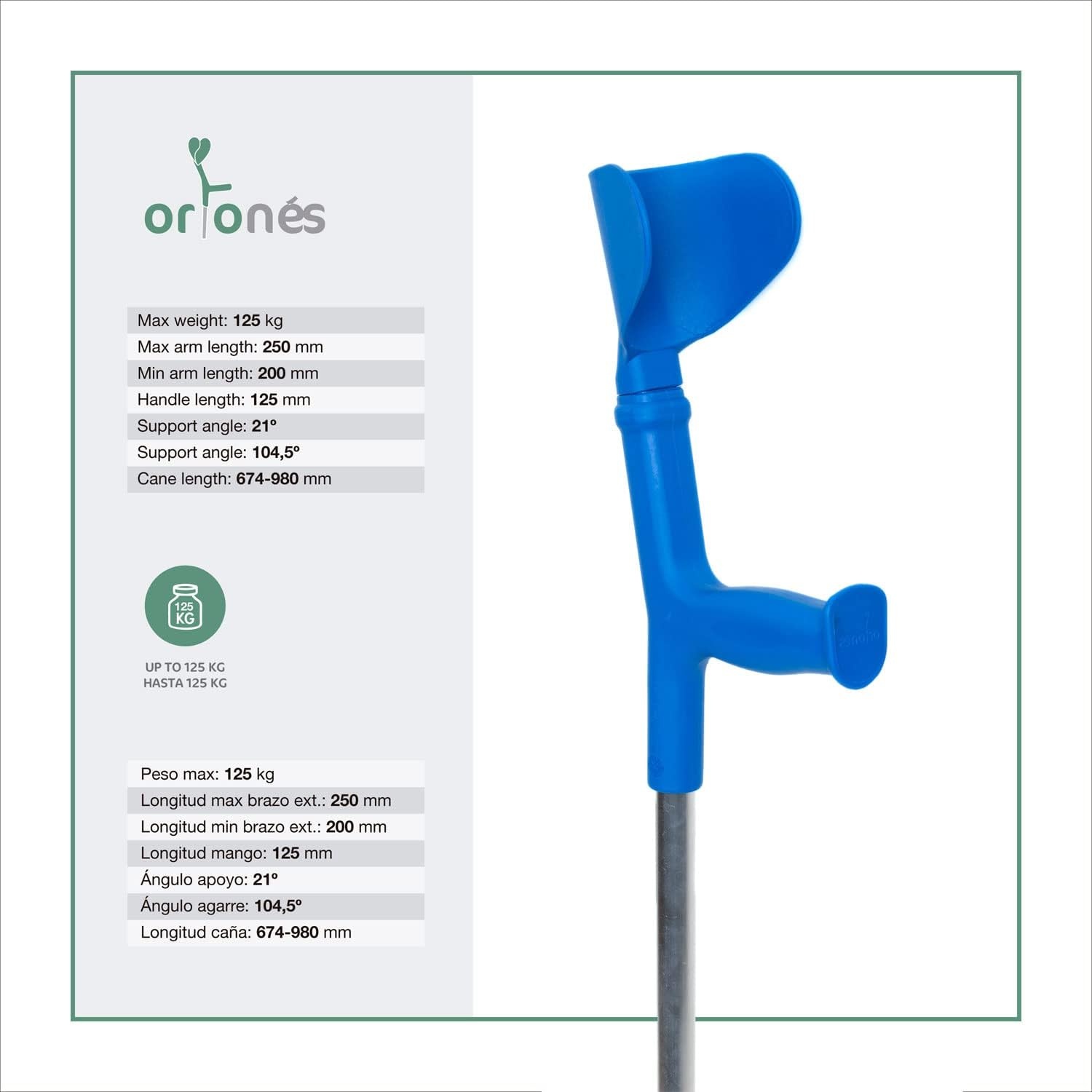 Verstelbare Krukken Blauw Aluminium (2 stuks) - 25% Korting