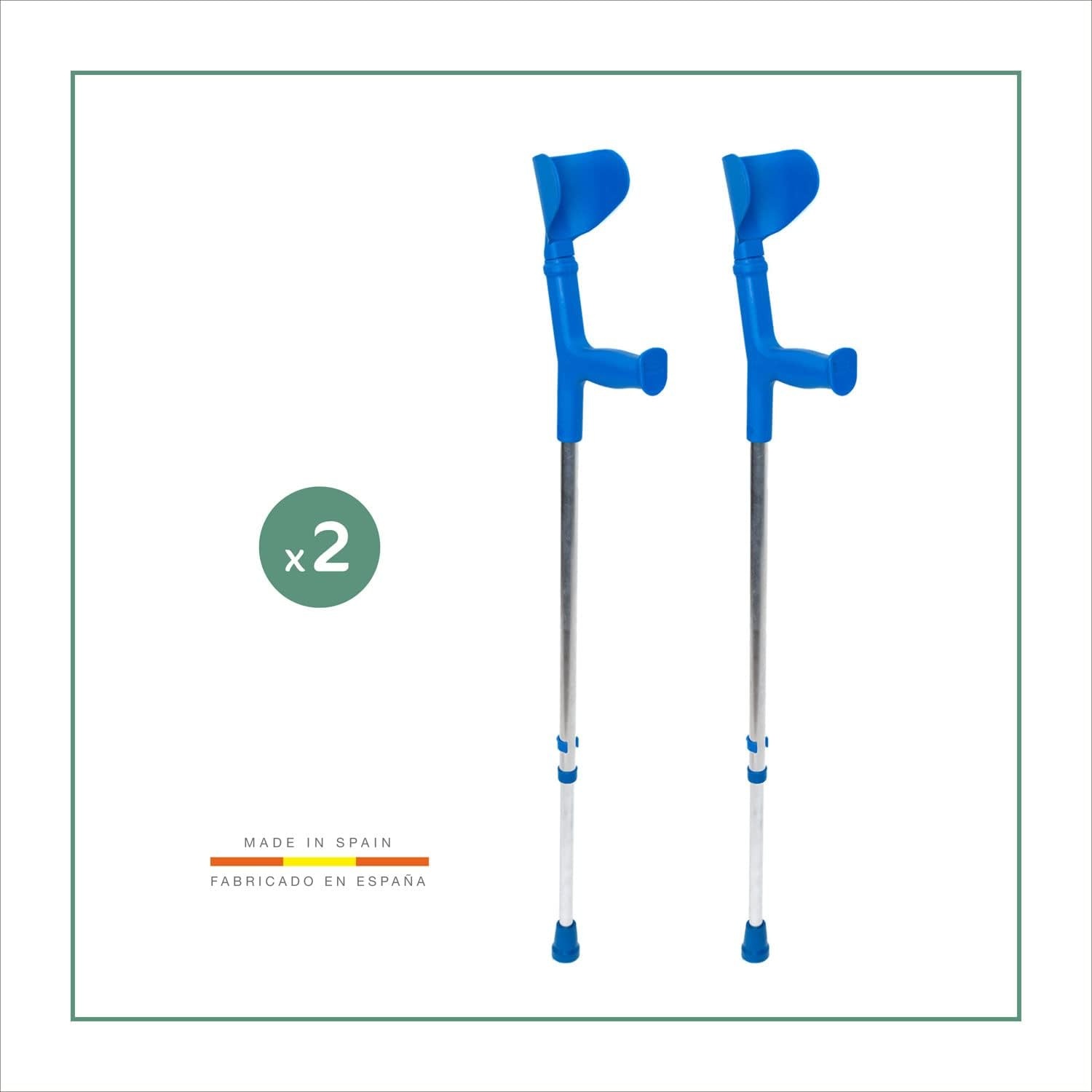 Verstelbare Krukken Blauw Aluminium (2 stuks) - 25% Korting