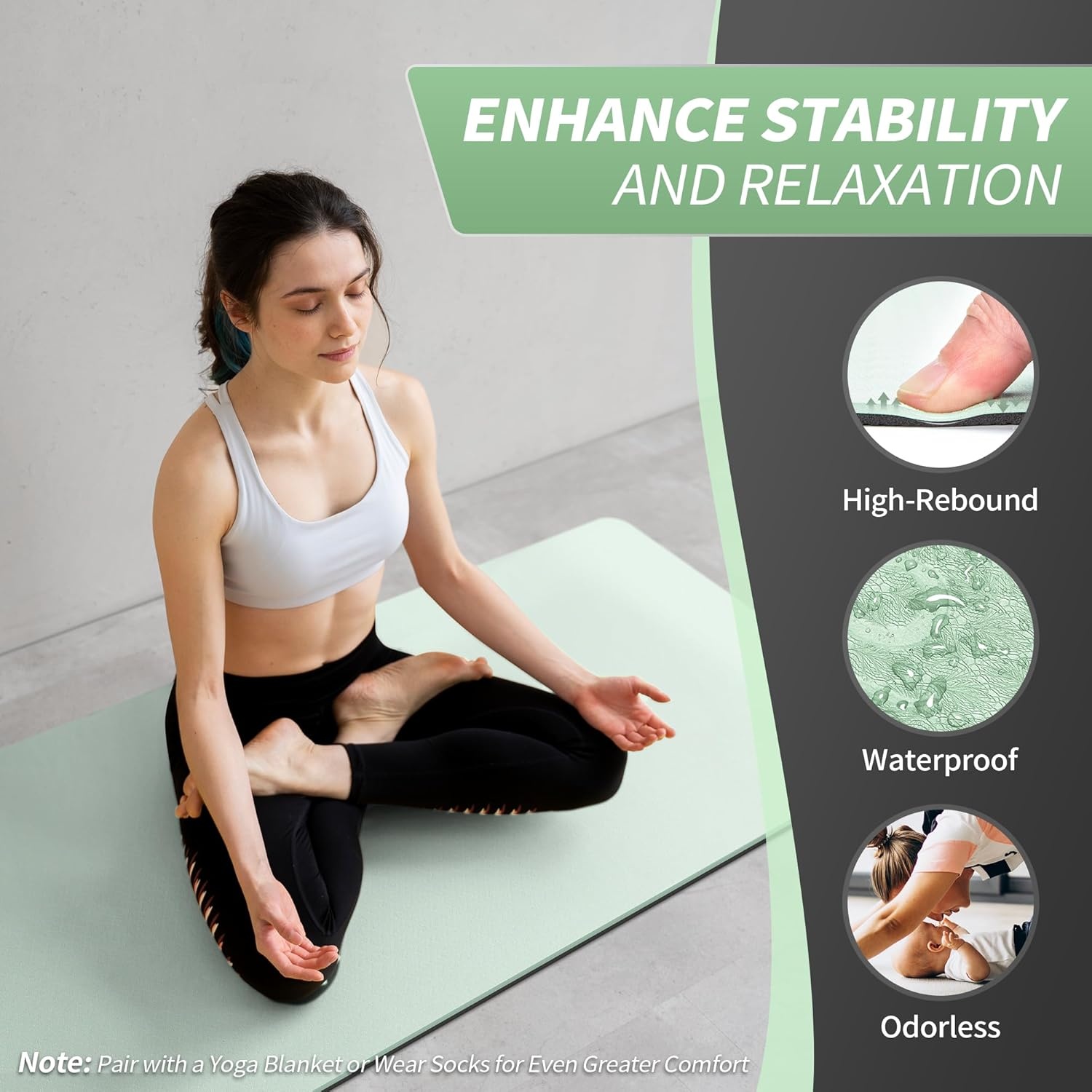 CAMBIVO Yogamat 8mm TPE Antislip - 27% Korting!