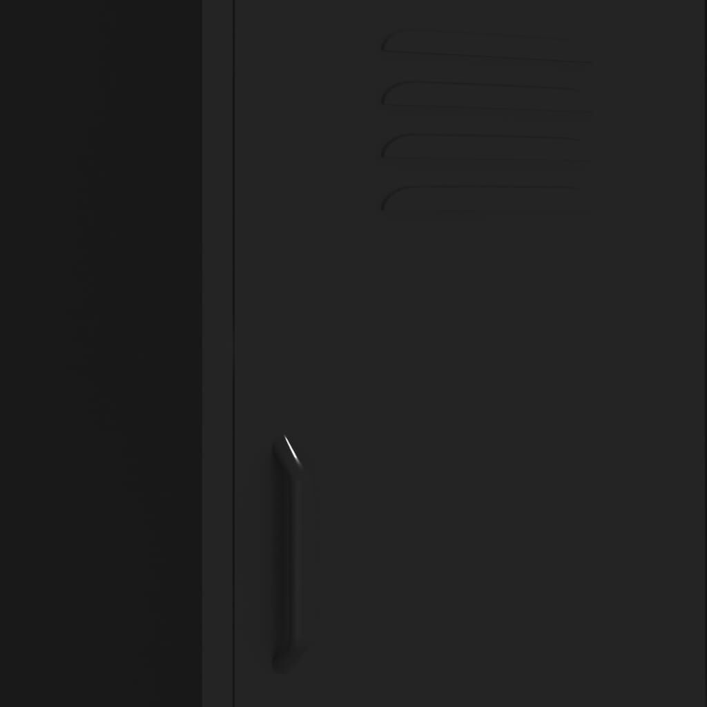 vidaXL Stalen Opbergkast Zwart 42,5x35x101,5 cm - 34% Korting