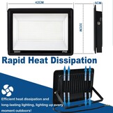 Led-spot voor Buiten Verlichting, Buitenverlichting, Tuinverlichting, Buitenlamp, 300 W, IP66, Waterdicht, Koudwit, 6500 K, 30.000 Lumen, voor Huis, Garage, Binnenplaats, Terras, Veld