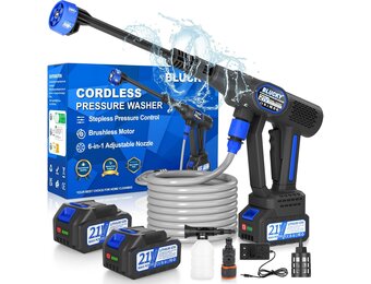 Blucky Accu Hogedrukreiniger - 2 Accu's & 6-in-1 Mondstuk - 28% Korting!