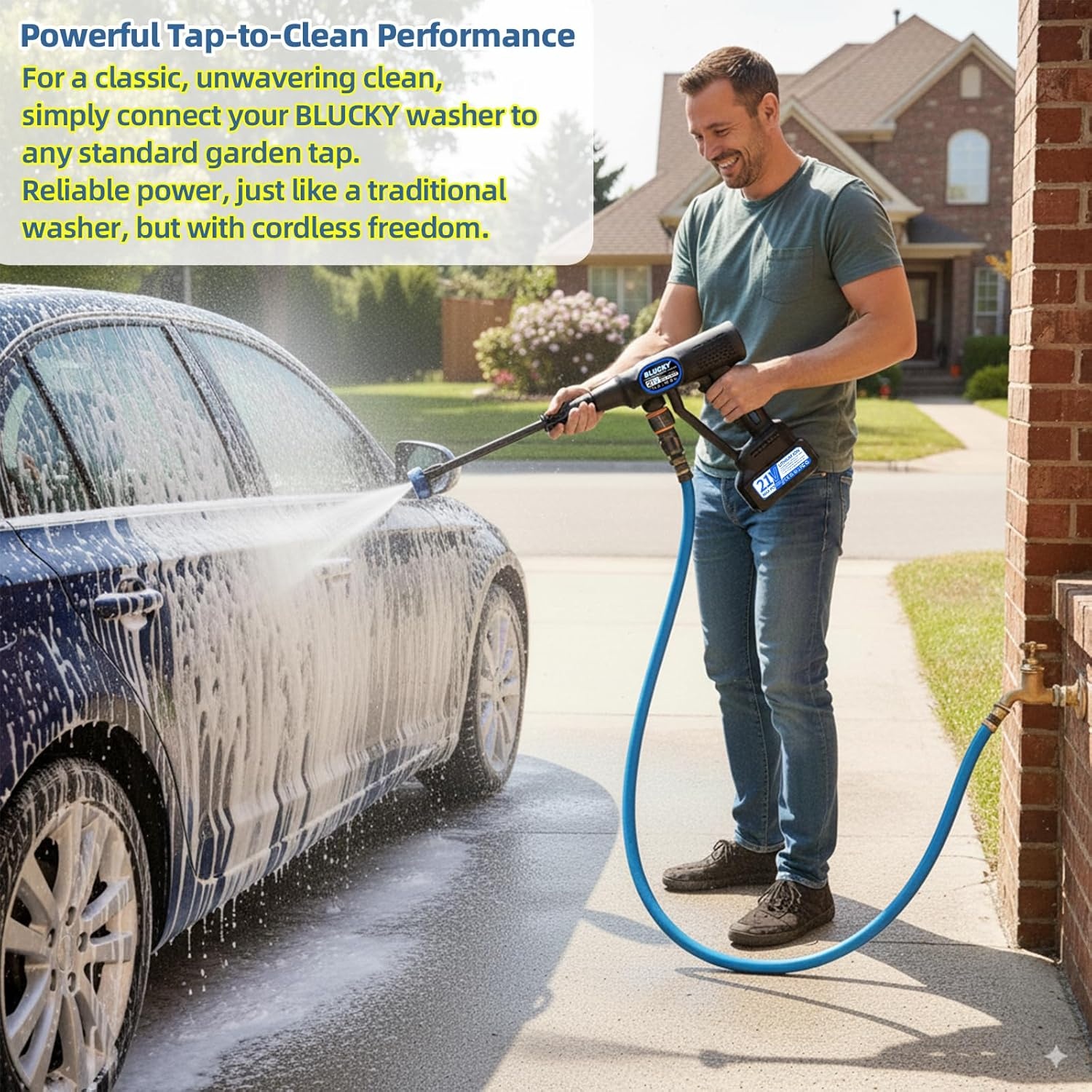 Blucky Accu Hogedrukreiniger - 2 Accu's & 6-in-1 Mondstuk - 28% Korting!