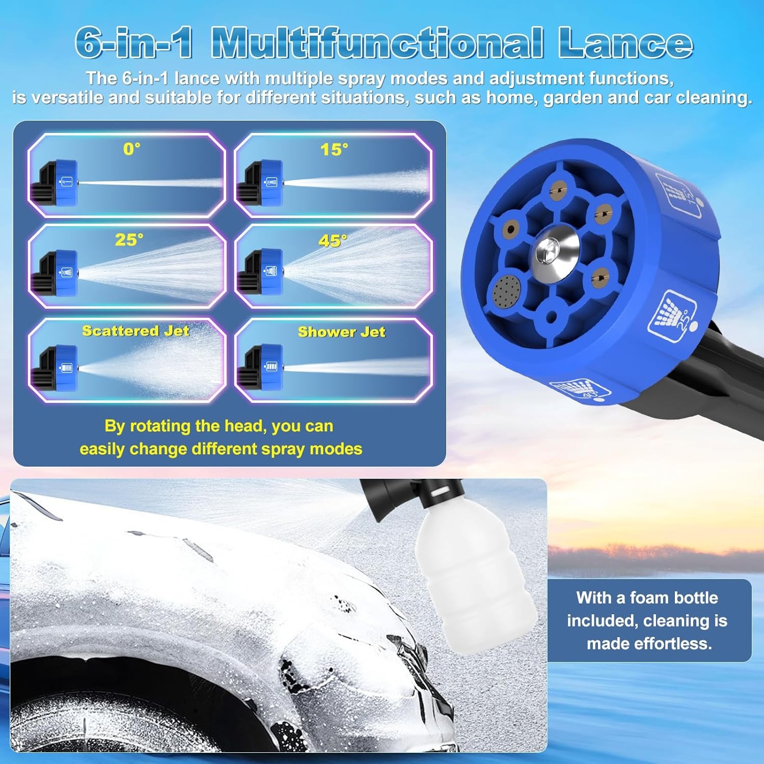 Blucky Accu Hogedrukreiniger - 2 Accu's & 6-in-1 Mondstuk - 28% Korting!