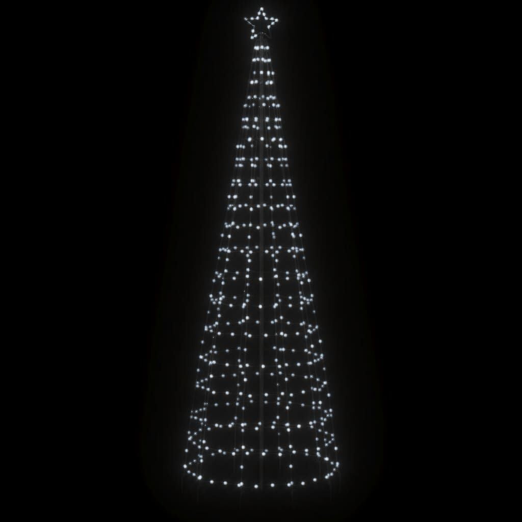 vidaXL Kerstboom LED met Spikes - 300cm Koud Wit - 51% Korting