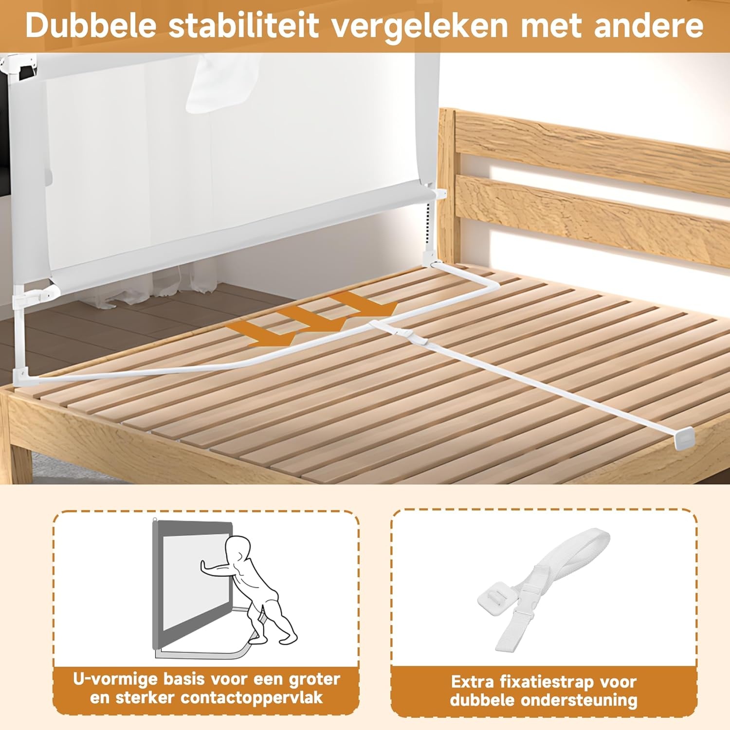 Bedhek 180cm Zwart/Wit - 52% Korting!