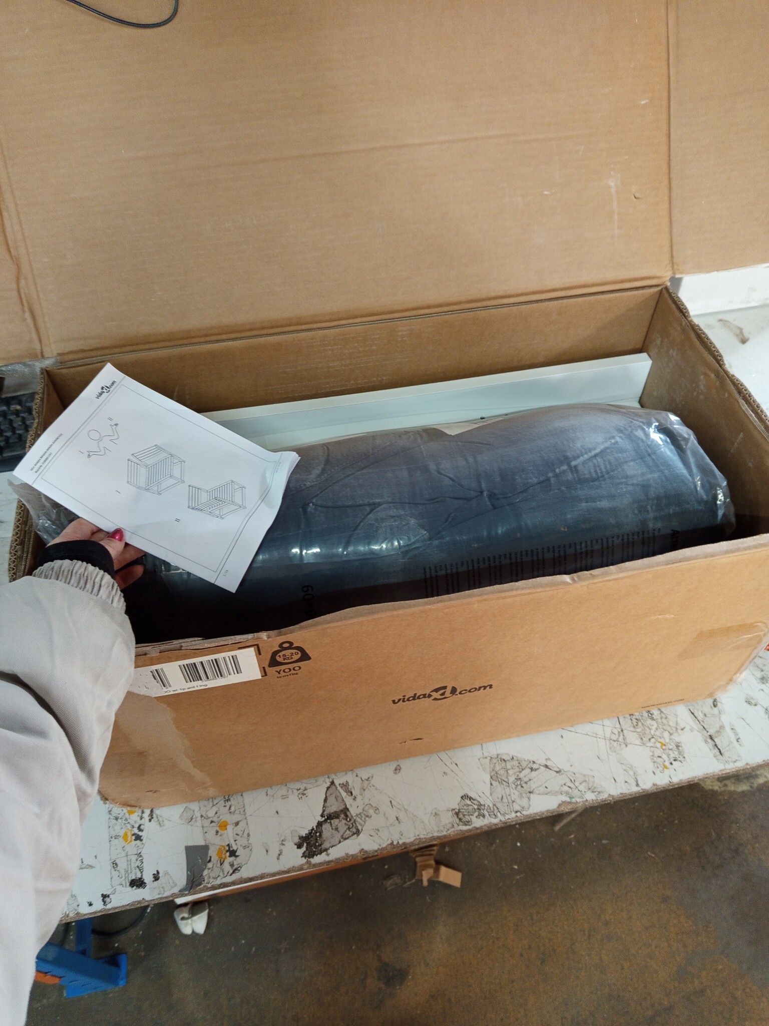 VidaXL Tuinhoekbank Grenenhout Wit met Kussens - 54% Korting