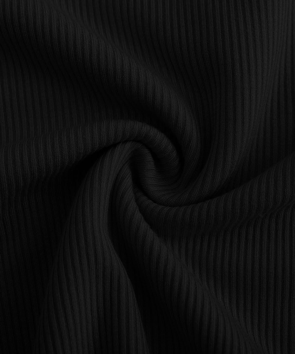 ELFIN Geribbeld Longsleeve Shirt Zwart 53% Korting