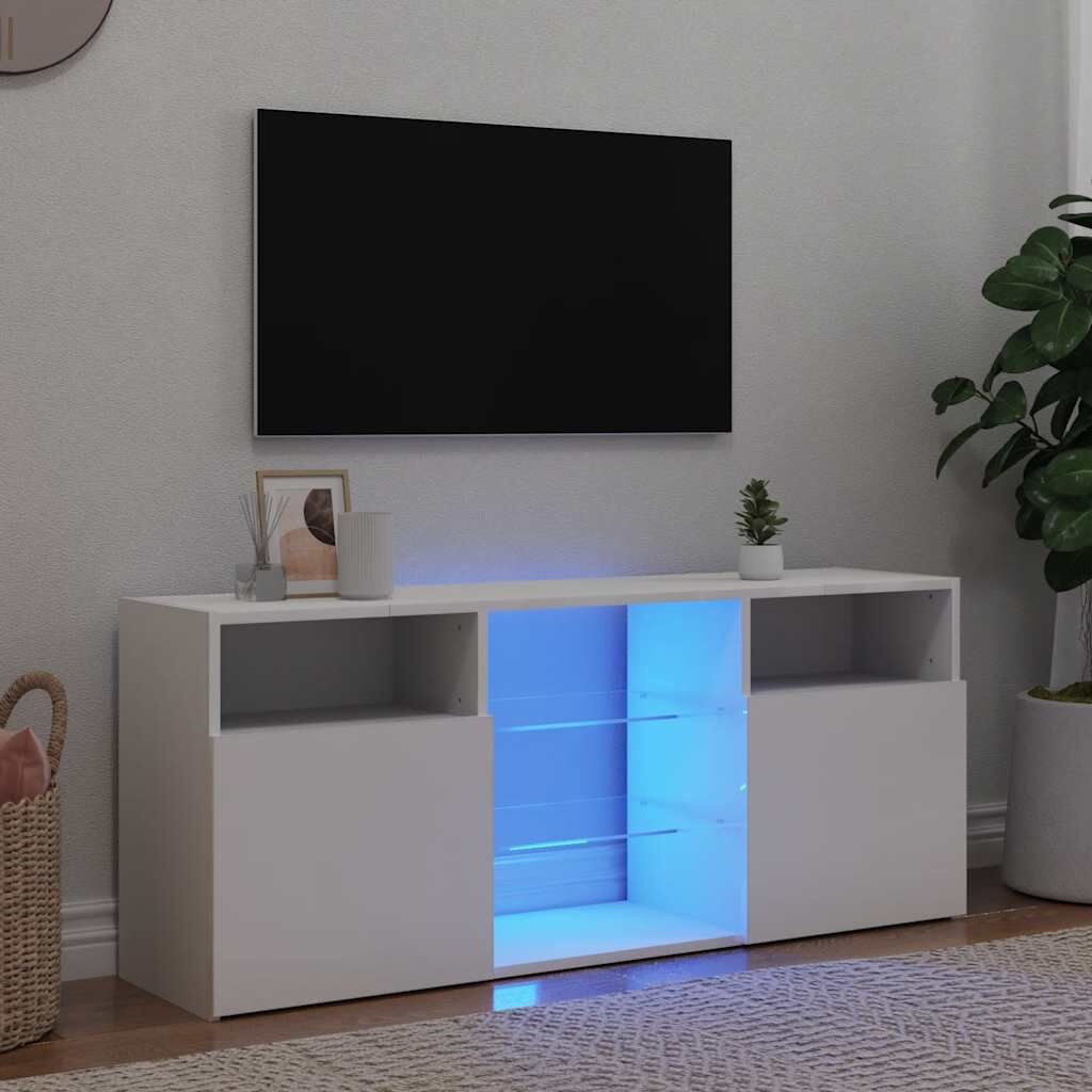 vidaXL Tv-meubel met LED-verlichting 120x30x50 cm wit