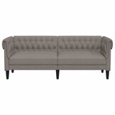 VidaXL Taupe Driezitsbank Chesterfield Stof - 29% Korting!