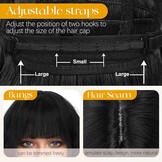 Sofeiyan Zwarte Golvende Bob Pruik met Pony - 54% Korting