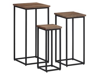 vidaXL Plantenstandaards 3 st massief teakhout