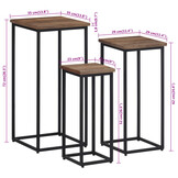 vidaXL Plantenstandaards 3 st massief teakhout