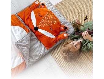 Kinderslaapzak vos, slaapzak voor kinderen, mummieslaapzak, licht en compact, 165 x 75 cm