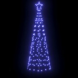 vidaXL LED Kerstboom met 390 LED met grondpennen Blauw 250 cm IJzer