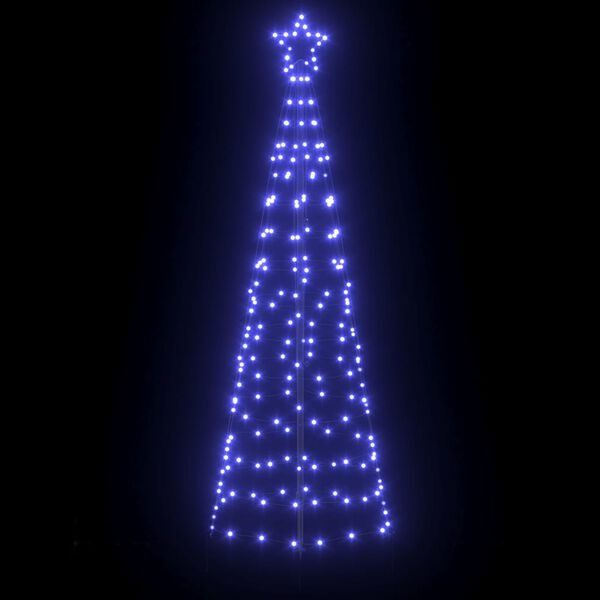 vidaXL LED Kerstboom met 390 LED met grondpennen Blauw 250 cm IJzer