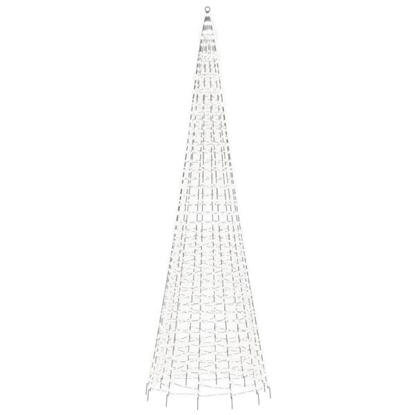 vidaXL LED-kerstboom aan vlaggenmast - 500 cm - Koud Wit (64% korting)
