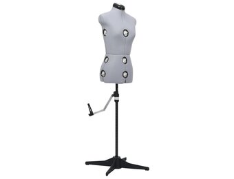 vidaXL Paspop verstelbaar vrouw maat 33-40 S grijs