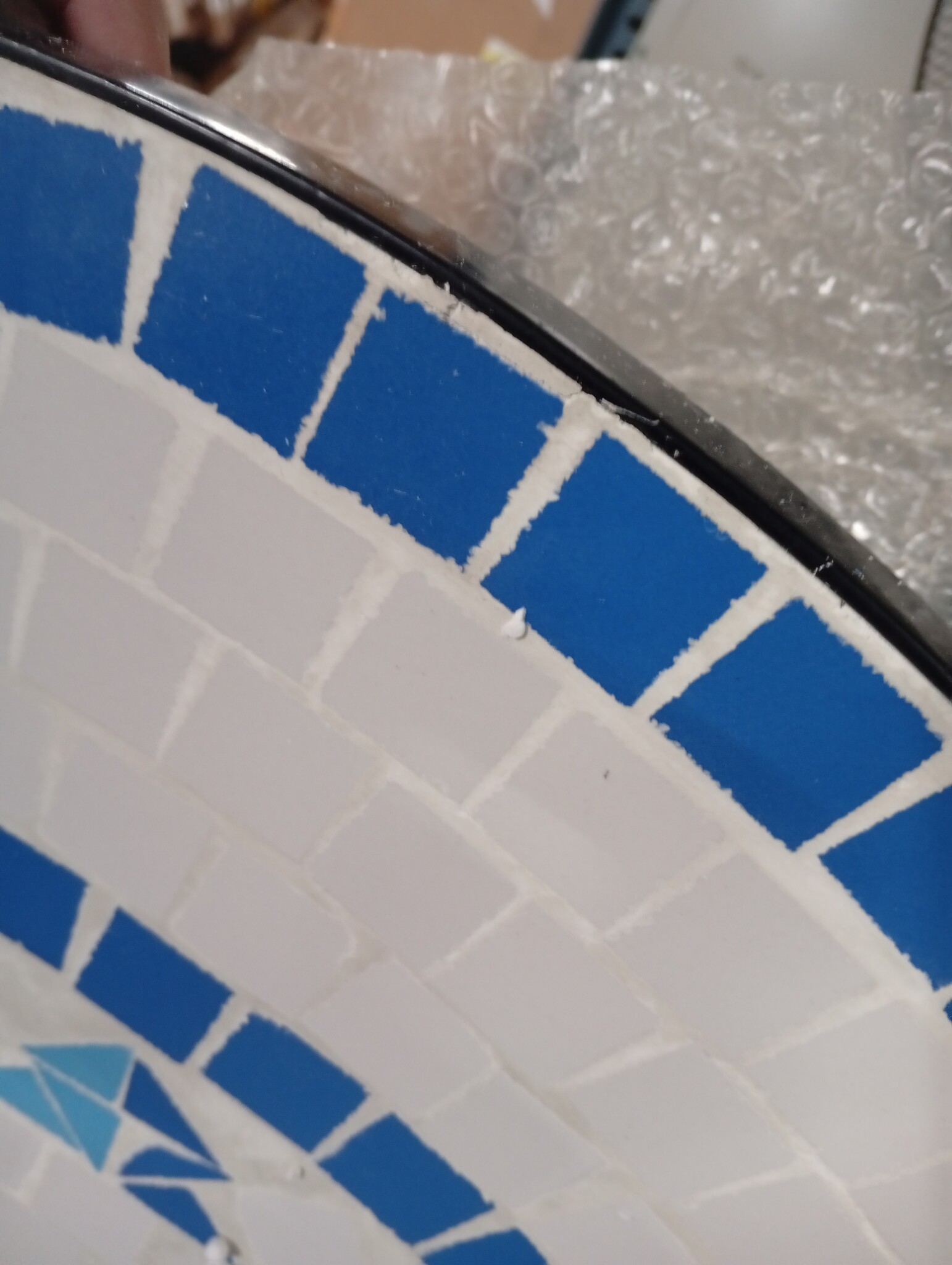 vidaXL Balkontafel hangend mozaïek blauw en wit