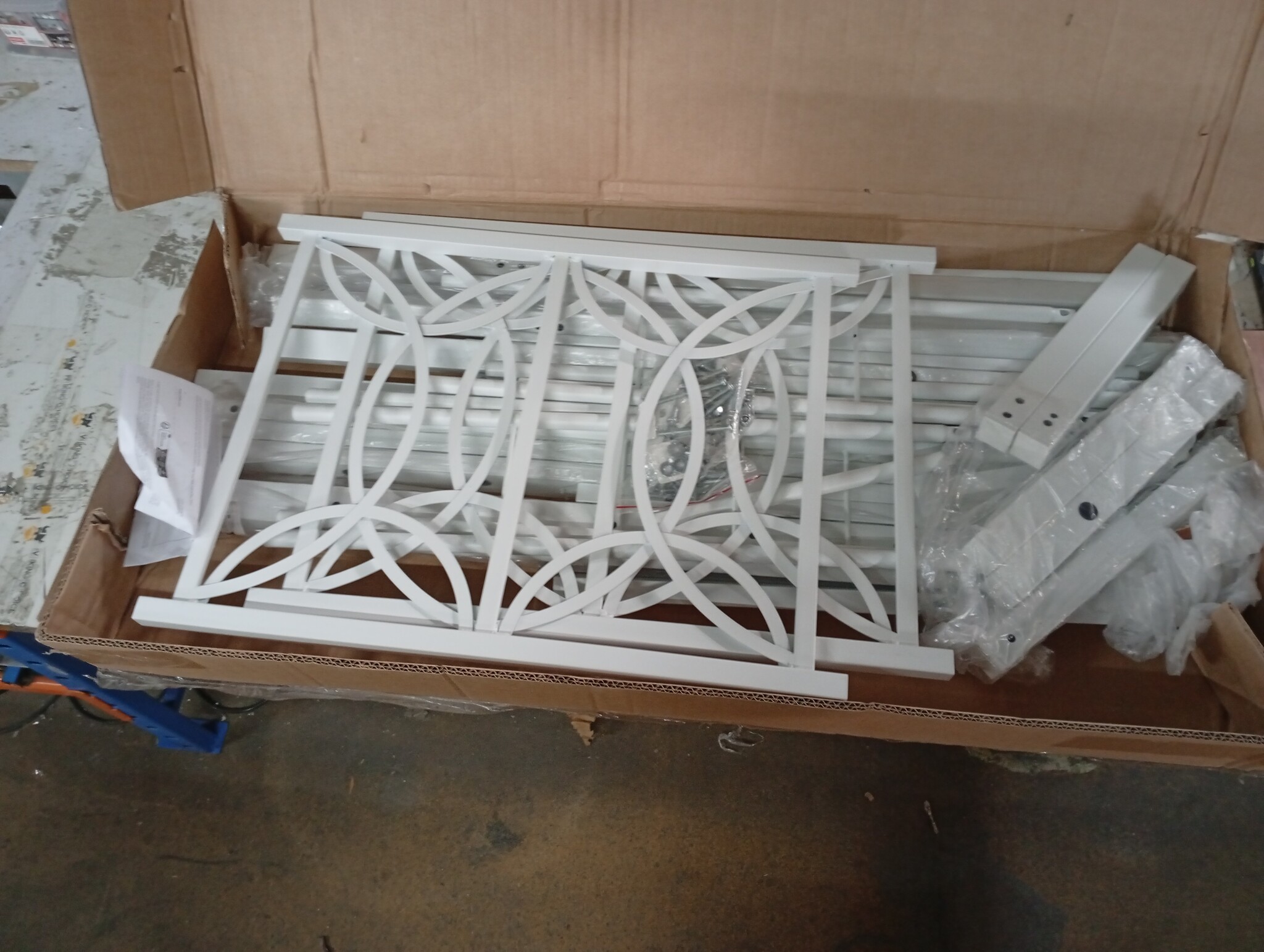 vidaXL Bedframe met hoofdbord metaal wit 120x200 cm