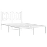 vidaXL Bedframe met hoofdbord metaal wit 120x200 cm