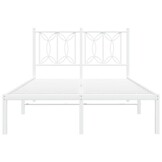 vidaXL Bedframe met hoofdbord metaal wit 120x200 cm