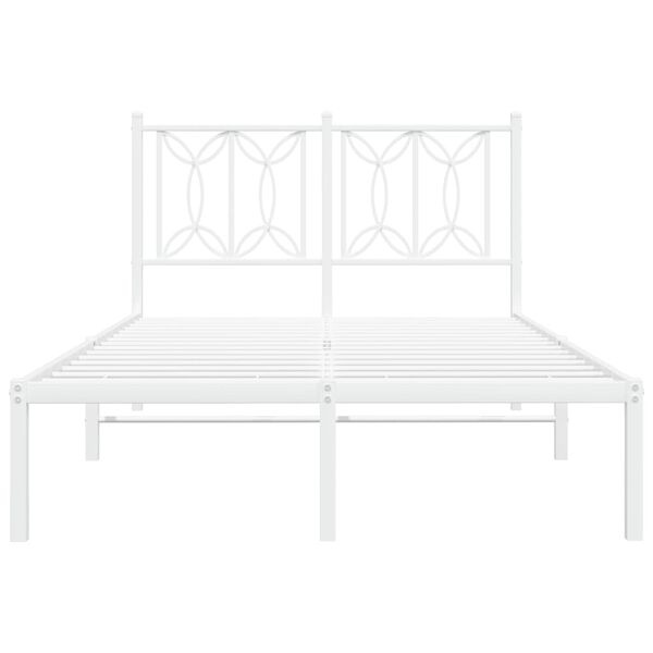 vidaXL Bedframe met hoofdbord metaal wit 120x200 cm
