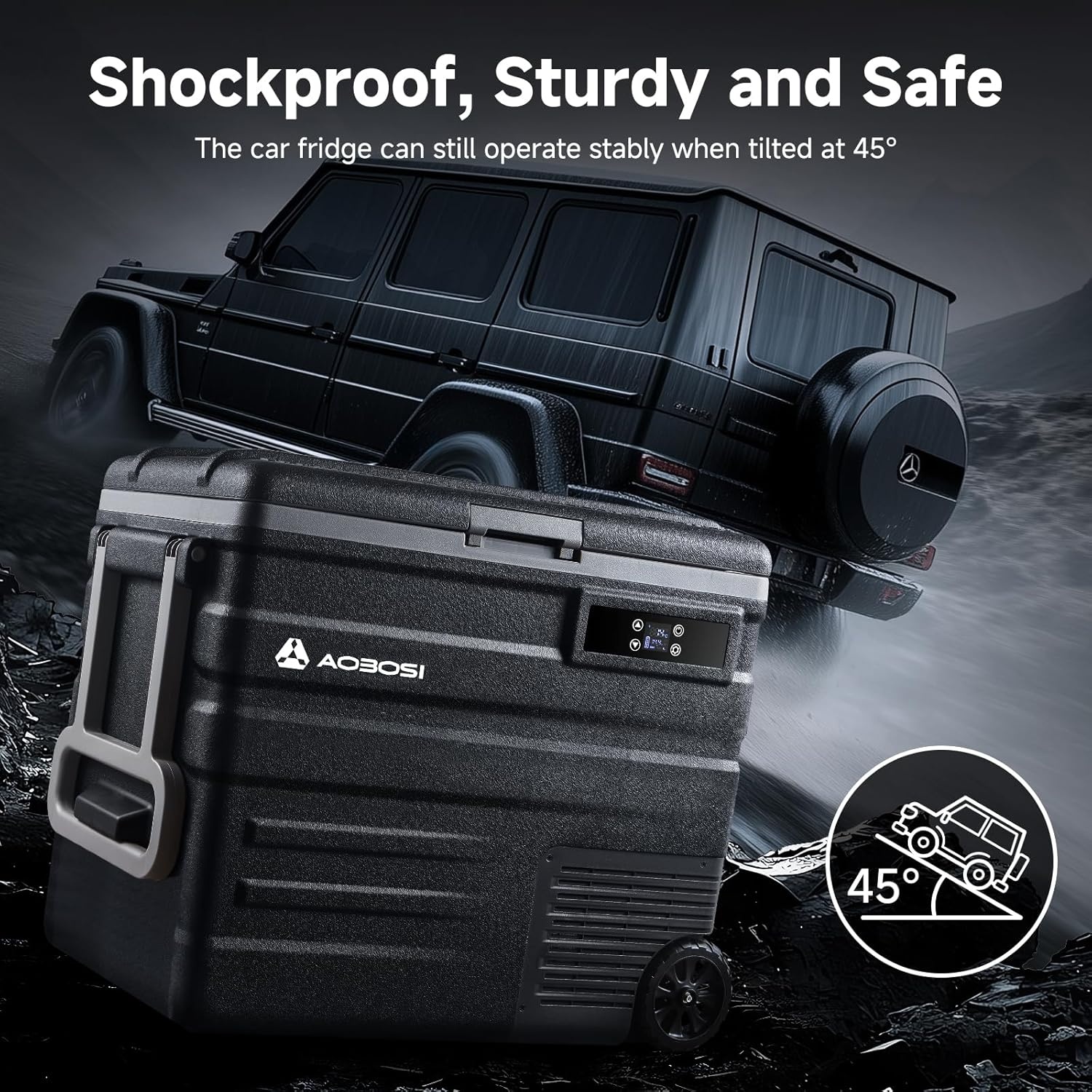 AAOBOSI Compressor Koelbox Zwart 65L - 30% Korting!