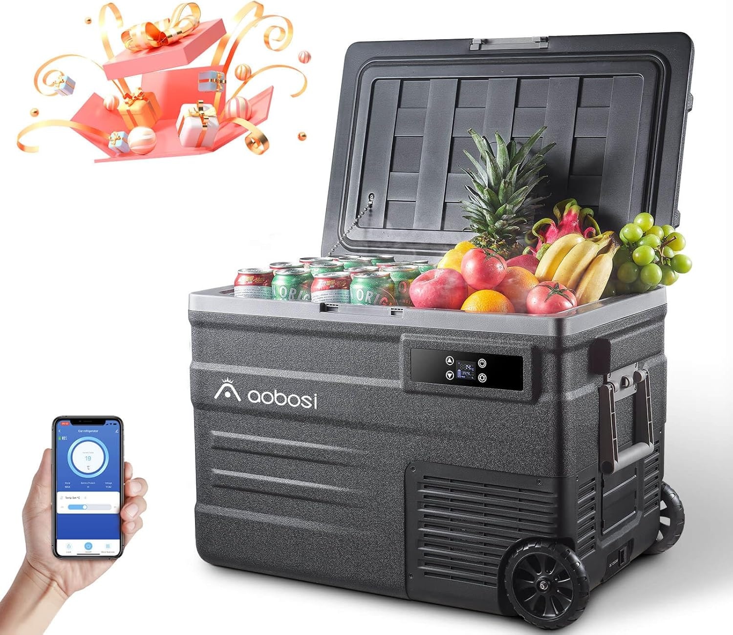 AAOBOSI Compressor Koelbox Zwart 65L - 30% Korting!