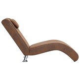 VidaXL Chaise Longue Kunstsuède Bruin - 34% Korting